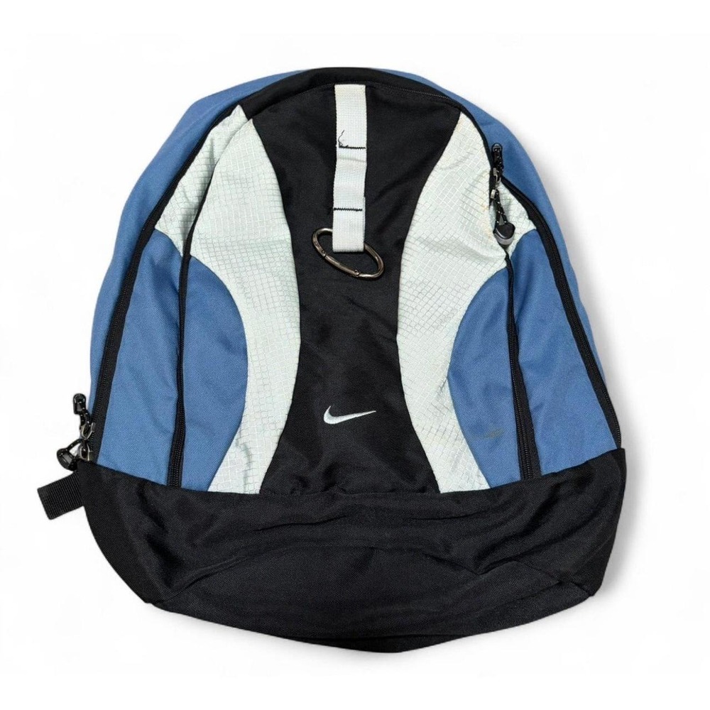 Vintage Nike Backpack Y2K Blue Black Gray School Bag 2000s Swoosh